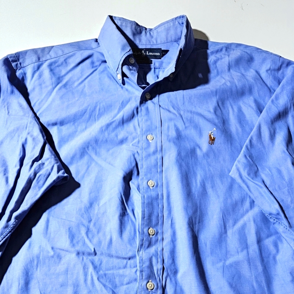 Men's button-down polo shirt